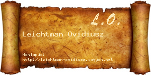 Leichtman Ovidiusz névjegykártya